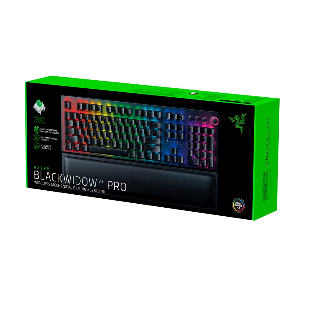 Razer BlackWidow V3 Pro Wireless Mechanical Gaming Keyboard Green Switch Black - RZ03-03530100-R3M1