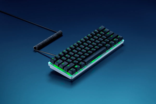 Razer PBT Keycap Coiled Cable Upgrade Set Durable Doubleshot PBT - Universal Compatibility - Keycap Removal Tool & Stabilizers Braided Fiber Cable Classic Black-RC21-01490800-R3M1