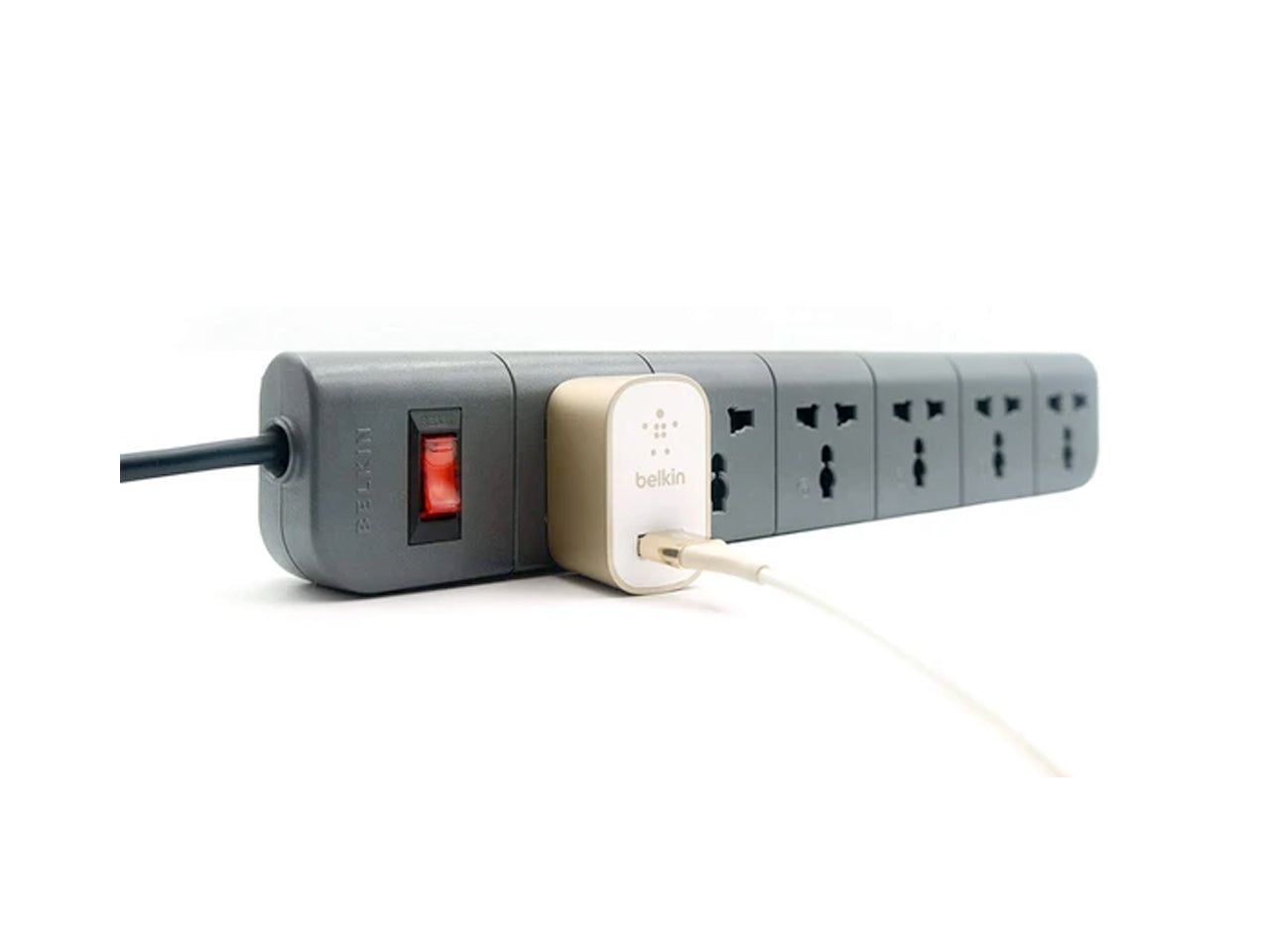 Belkin Essential Series F9E600zb2MGRY 6-Socket Surge Protector-ACCESSORIES-computerspace