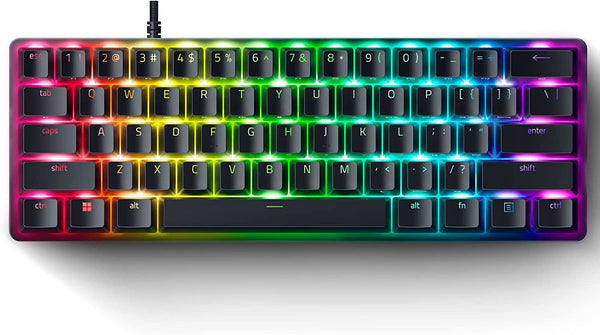 Razer Huntsman Mini Clicky Optical Purple Switch USB-C Gaming Keyboard RGB Customizable backlighting - RZ03-03390100-R3M1 Black