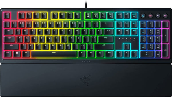Razer Ornata V3 Gaming Keyboard Low-Profile Keys  Mecha-Membrane Switches 10-Zone RGB Lighting Spill-Resistant Magnetic Wrist Wrest Classic Black - Rz03-04460100-R3M1