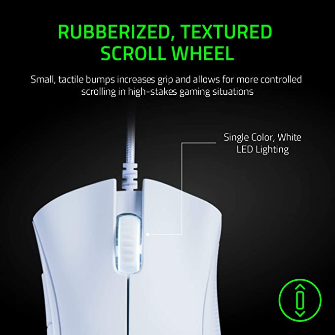 Razer DeathAdder Essential White Edition 6400 DPI Ergonomic Wired Gaming Mouse RZ01-03850200-R3M1-MOUSE-RAZER-computerspace