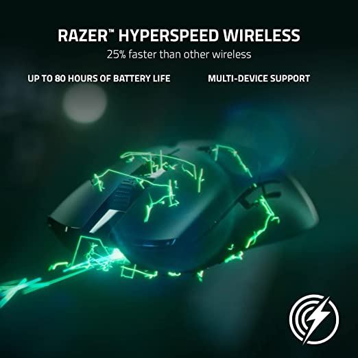 Razer Viper V2 Pro Hyperspeed Wireless Optical Gaming Mouse 58g Ultra Lightweight with 30000 DPI 80hr Battery USB Type C Cable Included Black RZ01-04390100-R3A1