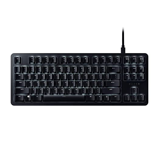 Razer Blackwidow Lite Silent Mechanical Gaming Keyboard with Orange Switch Black Tenkeyless True White Led Backlighting- Rz03-02640100-R3M1