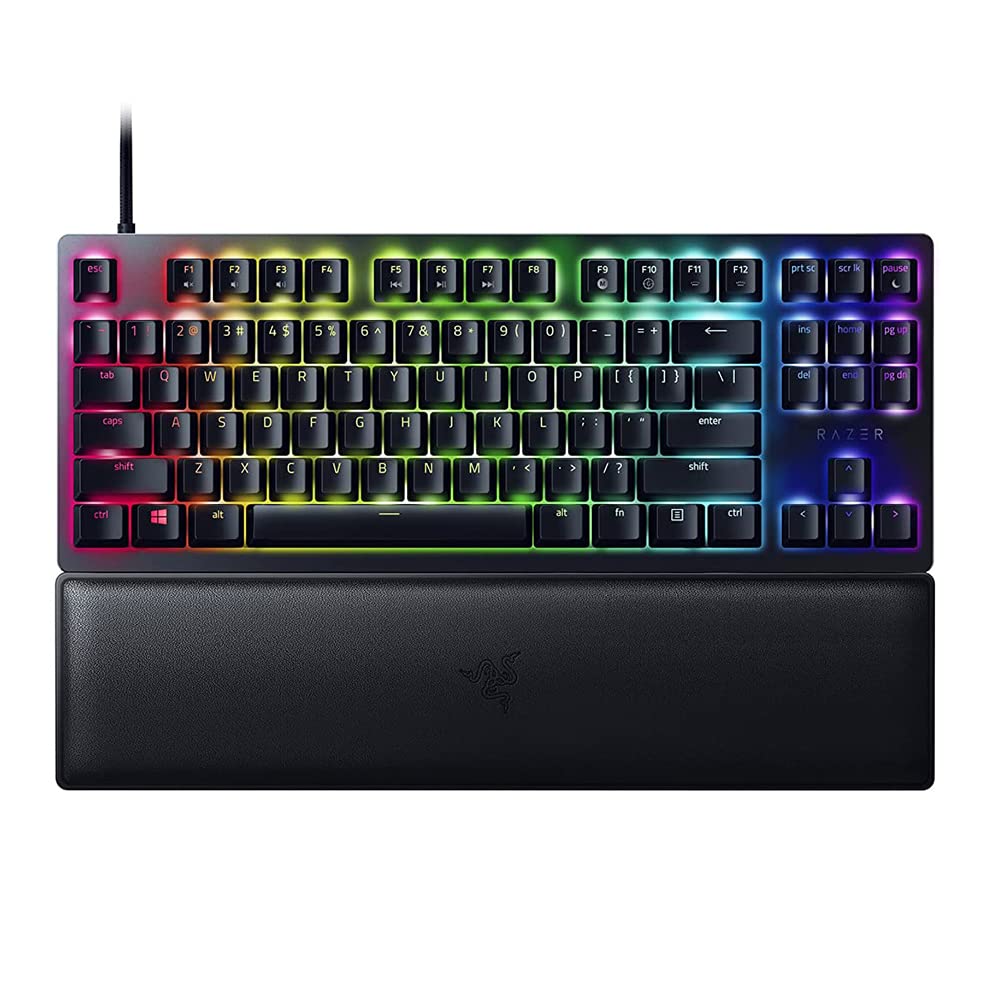 Razer Huntsman V2 Tenkeyless - Optical Gaming Keyboard Clicky Purple Switch RZ03-03940300-R3M1-Black