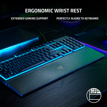 Razer Ornata V3 X Gaming USB Keyboard: Low-Profile Keys Silent Membrane Switches UV-Coated Keycaps Spill Resistant Chroma RGB Lighting Ergonomic Wrist Rest Classic Black-RZ03-04470100-R3M1-KEYBOARD-RAZER-computerspace