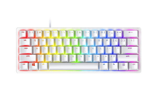 Razer Huntsman Mini - Mercury Edition - 60% Optical Gaming Keyboard Linear Red Switch, White RGB Customizable backlighting - RZ03-03390400-R3M1