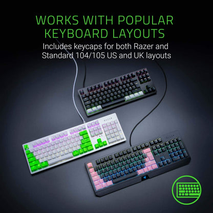Razer Doubleshot PBT Keycap Upgrade Set for Mechanical and Optical Keyboards - Compatible with Standard 104/105 US and UK Layouts - Green -RC21-01490400-R3M1