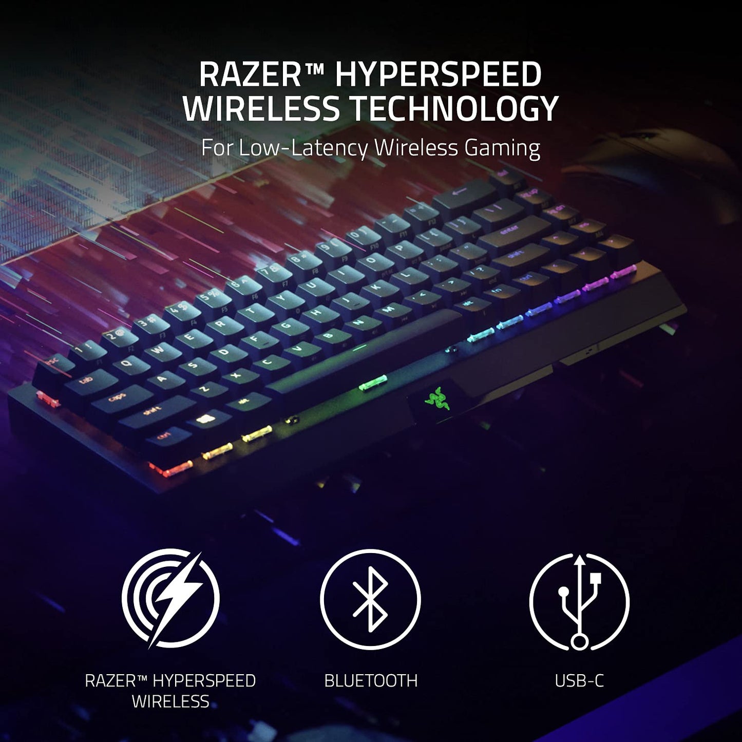 Razer BlackWidow V3 Mini HyperSpeed - Green Switch - Wireless 65% Mechanical Gaming Keyboard with Razer Chroma RGB - ‎RZ03-03891400-R3M1-KEYBOARD-RAZER-computerspace