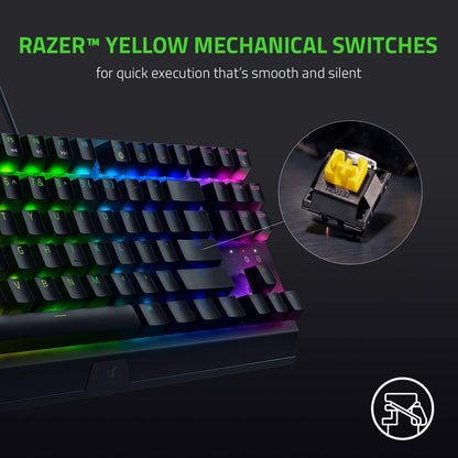 Razer Blackwidow V3 Tenkeyless - Mechanical Gaming Keyboard Yellow Switch Black - Rz03-03491800-R3M1