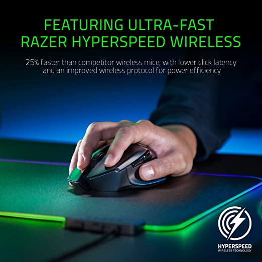 Razer Basilisk Ultimate Wireless Gaming Mouse with Charging Dock 11 Programmable Buttons 20,000 DPI Optical Sensor Chroma RGB Lighting Classic Black RZ01-03170100-R3A1-MOUSE-RAZER-computerspace