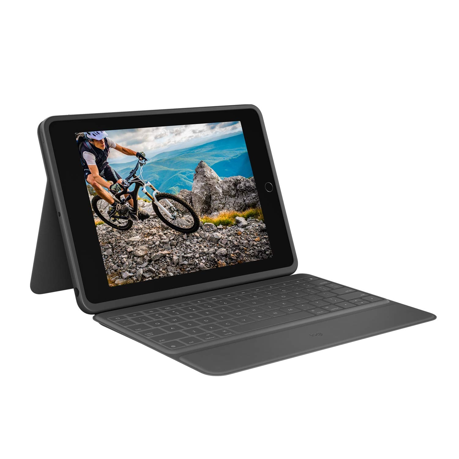Logitech Rugged Folio for iPad (7th, 8th, & 9th Generation) Protective Keyboard Case with Smart Connector and Durable Spill-Proof Keyboard, 25.91 cm (10.2"), QWERTY UK English Layout - Black-computerspace-computerspace