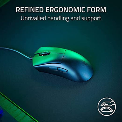 DeathAdder V3 Wired Gaming Mouse 59g Ultra Lightweight Focus Pro 30K Optical Sensor Fast Optical Switches Gen 3 8K Hz HyperPolling 6 Programmable Buttons Ergonomic Black RZ01-04640100-R3M1