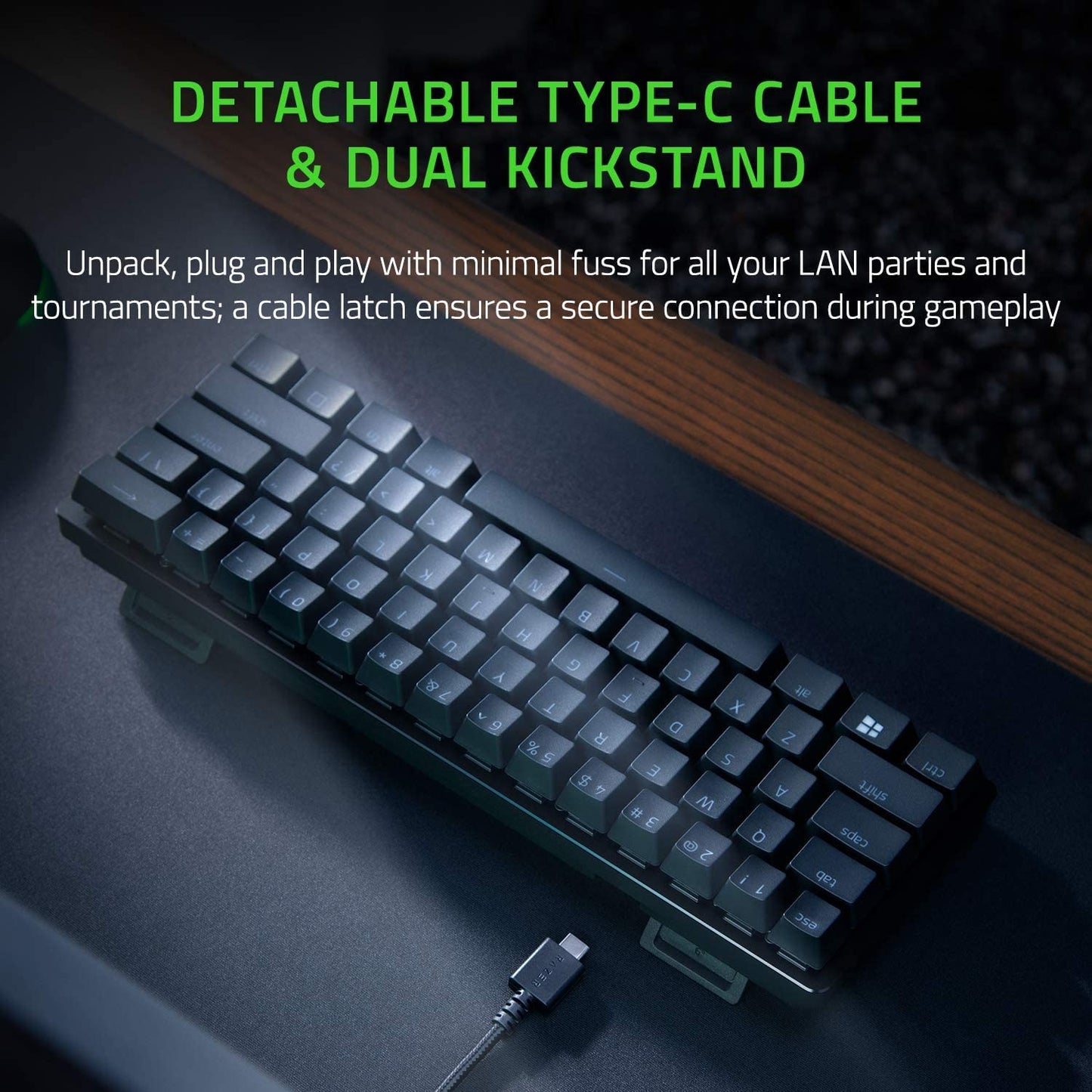 Razer Huntsman Mini Clicky Optical Purple Switch USB-C Gaming Keyboard RGB Customizable backlighting - RZ03-03390100-R3M1 Black-KEYBOARD-RAZER-computerspace