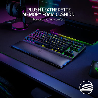 Razer Ergonomic Wrist Rest for Tenkeyless Keyboards Plush Leatherette Memory Foam Cushion Anti-Slip Rubber Feet RC21-01710100-R3M1
