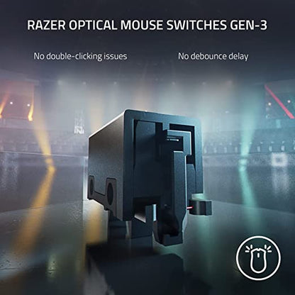 Razer DeathAdder V3 Pro Wireless Gaming Mouse White  Ultra Lightweight Focus Pro 30K Optical Sensor Optical Switches Gen-3 HyperSpeed Wireless 5 Programmable Buttons RZ01-04630200-R3A1
