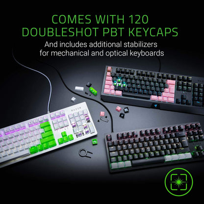 Razer Doubleshot PBT Keycap Upgrade Set for Mechanical and Optical Keyboards - Compatible with Standard 104/105 US and UK Layouts - Green -RC21-01490400-R3M1