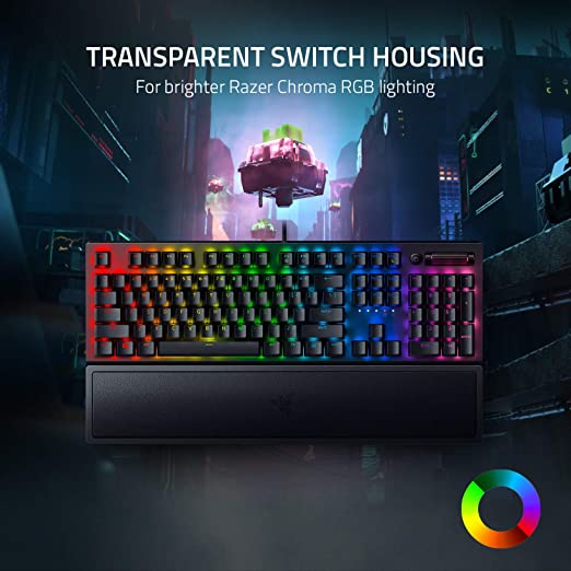Razer BlackWidow V3 Black Mechanical Gaming Keyboard with Razer Chroma RGB Green Switch RZ03-03540100-R3M1