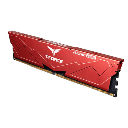 TeamGroup T-Force Vulcan Z DDR5 Red 64GB Kit (32GBx2) 5200Mhz CL40 Desktop Gaming Memory Module Ram - FLRD564G5200HC40CDC01