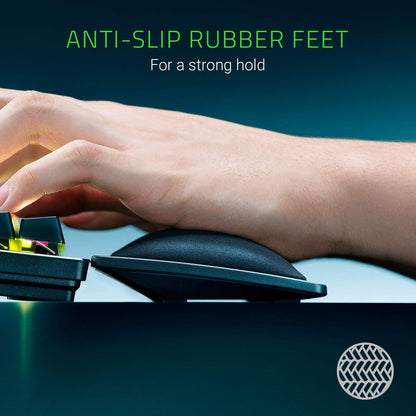 Razer Ergonomic Wrist Rest Pro for Full-Sized Keyboards Cooling Gel Infused Anti-Slip Rubber Base Angled Incline Classic Black RC21-01470100-R3M1