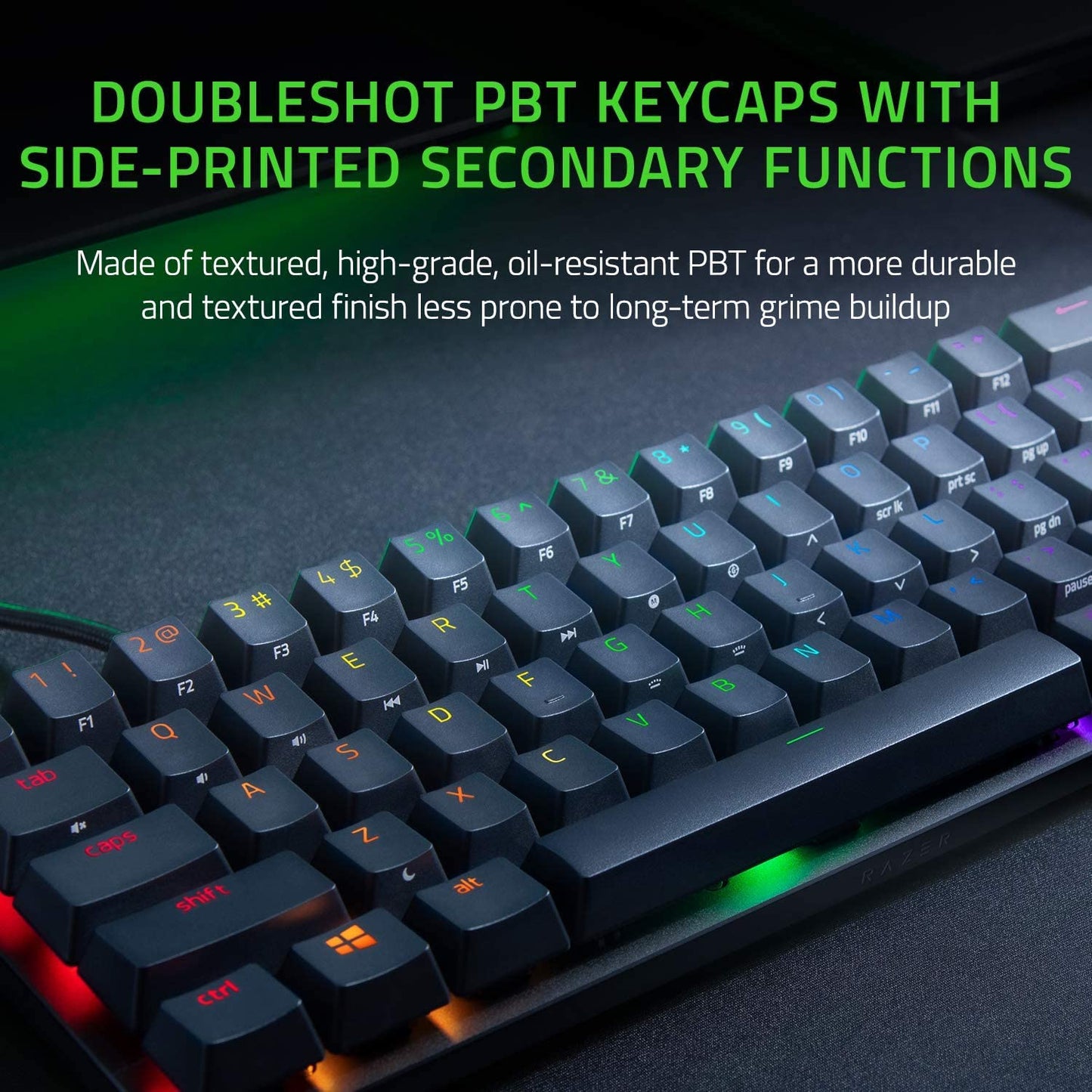 Razer Huntsman Mini Clicky Optical Purple Switch USB-C Gaming Keyboard RGB Customizable backlighting - RZ03-03390100-R3M1 Black-KEYBOARD-RAZER-computerspace