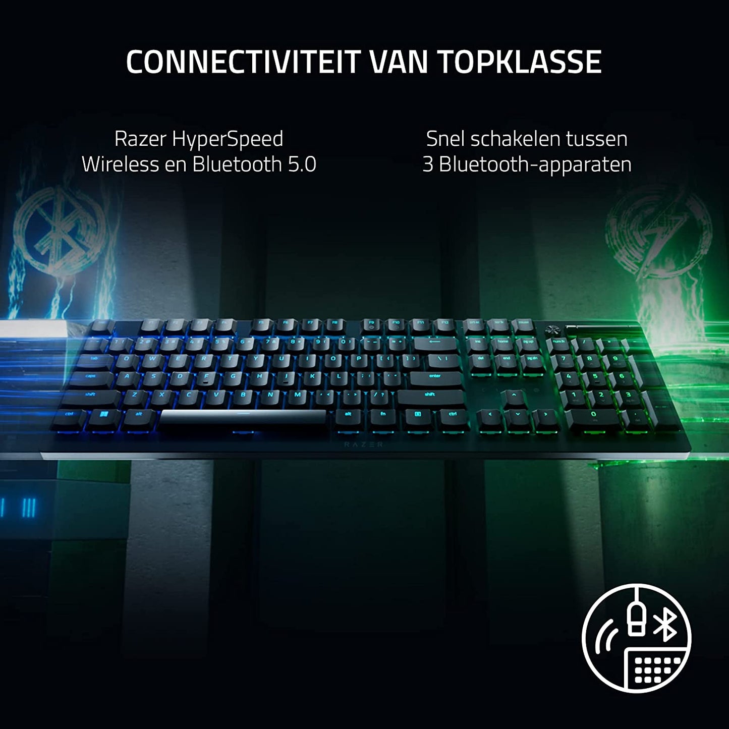 Razer DeathStalker V2 Pro Wireless Gaming Keyboard Low-Profile Optical Switches - Linear Red - HyperSpeed Wireless & Bluetooth Ultra-Durable Coated Keycaps Chroma RGB- Black RZ03-04360100-R3M1-KEYBOARD-RAZER-computerspace