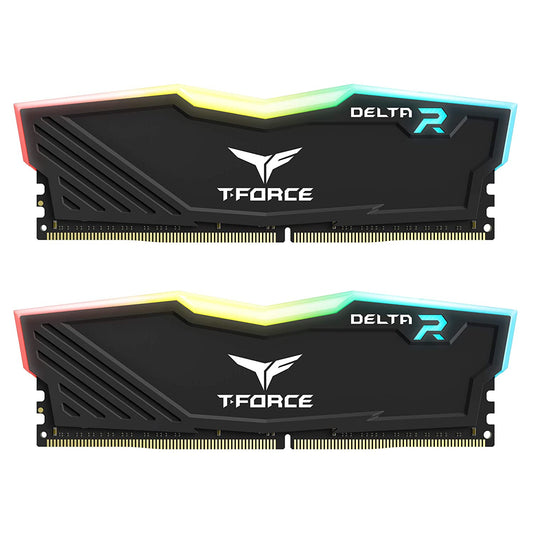 TEAMGROUP Delta RGB 16GB (8GBx2) DDR4 RAM Upto 3600MHz Gaming Memory with One-Click Overclocking - (2x8GB, Black), (TF3D416G3600HC18JDC01)