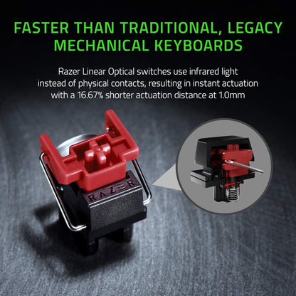 Razer Huntsman Mini - Mercury Edition - 60% Optical Gaming Keyboard Linear Red Switch, White RGB Customizable backlighting - RZ03-03390400-R3M1