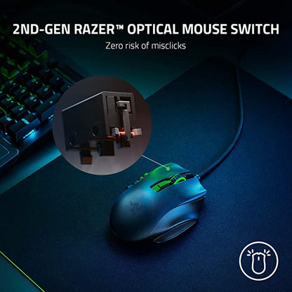 Razer Naga X Ergonomic MMO Wired Gaming Mouse with RGB 16 Programmable Buttons 18000 DPI and 5G Advanced Optical Sensor  Black RZ01-03590100-R3M1