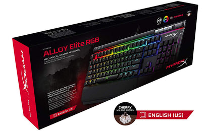 HyperX Alloy Elite RGB LED Cherry MX Brown Mechanical Gaming Keyboard (Black)