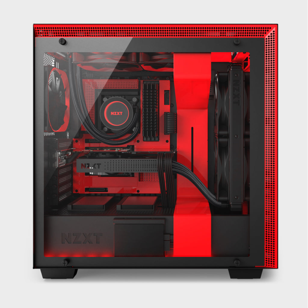 NZXT H700I (E-ATX) MID TOWER CABINET (Black and Red)