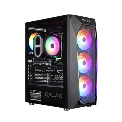 GALAX Revolution 05 RGB Cabinet, Mid Tower, Color Black and White-Cabinets-Galax-computerspace