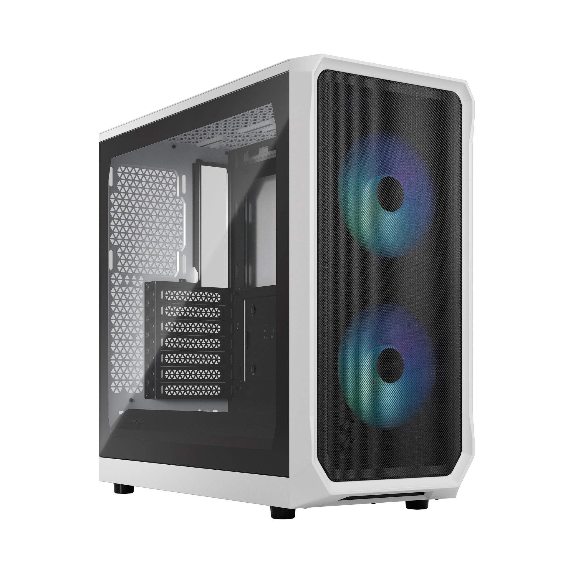 Fractal Focus 2 RGB Black TG Clear Cabinet-CABINETS-Fractal-White-computerspace
