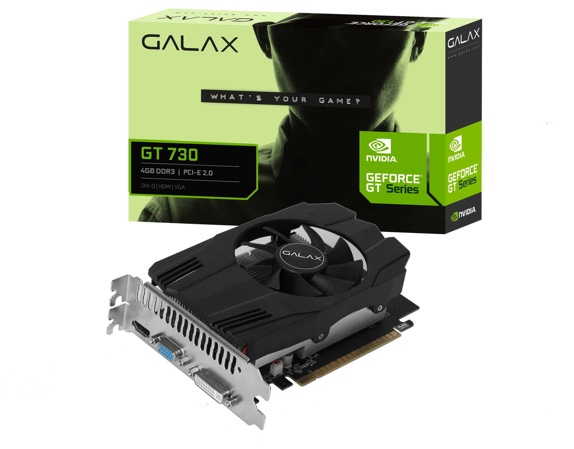 Galax GEFORCE GT 730 4GB DDR3-64-bit HDMI/DVI/VGA,ddr3_sdram,pci_e Graphics Card-GRAPHICS CARD-Galax-computerspace