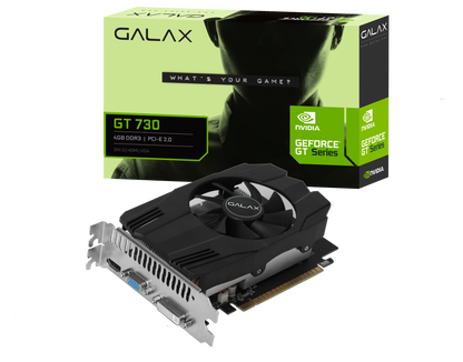 Galax GEFORCE GT 730 4GB DDR3-64-bit HDMI/DVI/VGA,ddr3_sdram,pci_e Graphics Card