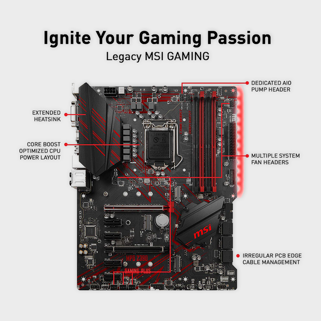 MSI MPG Z390 Gaming Plus LGA1151 Gaming Motherboard