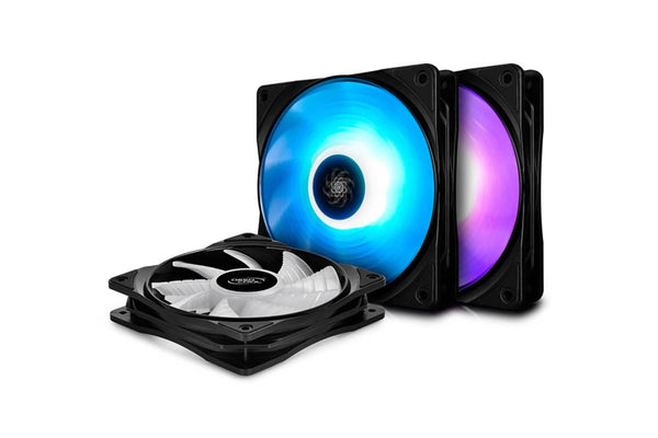 Deepcool RF 120 – 3 in 1 20mm RGB LED PWM Fans with Fan Hub and Extension (Multicolor)