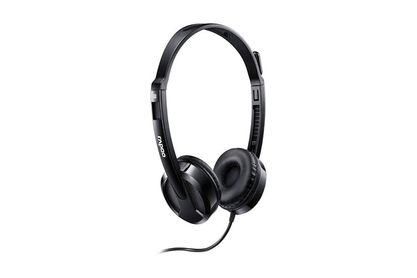 Rapoo H120 USB Wired Stereo Headset with Noise-Cancelling Mic – Black