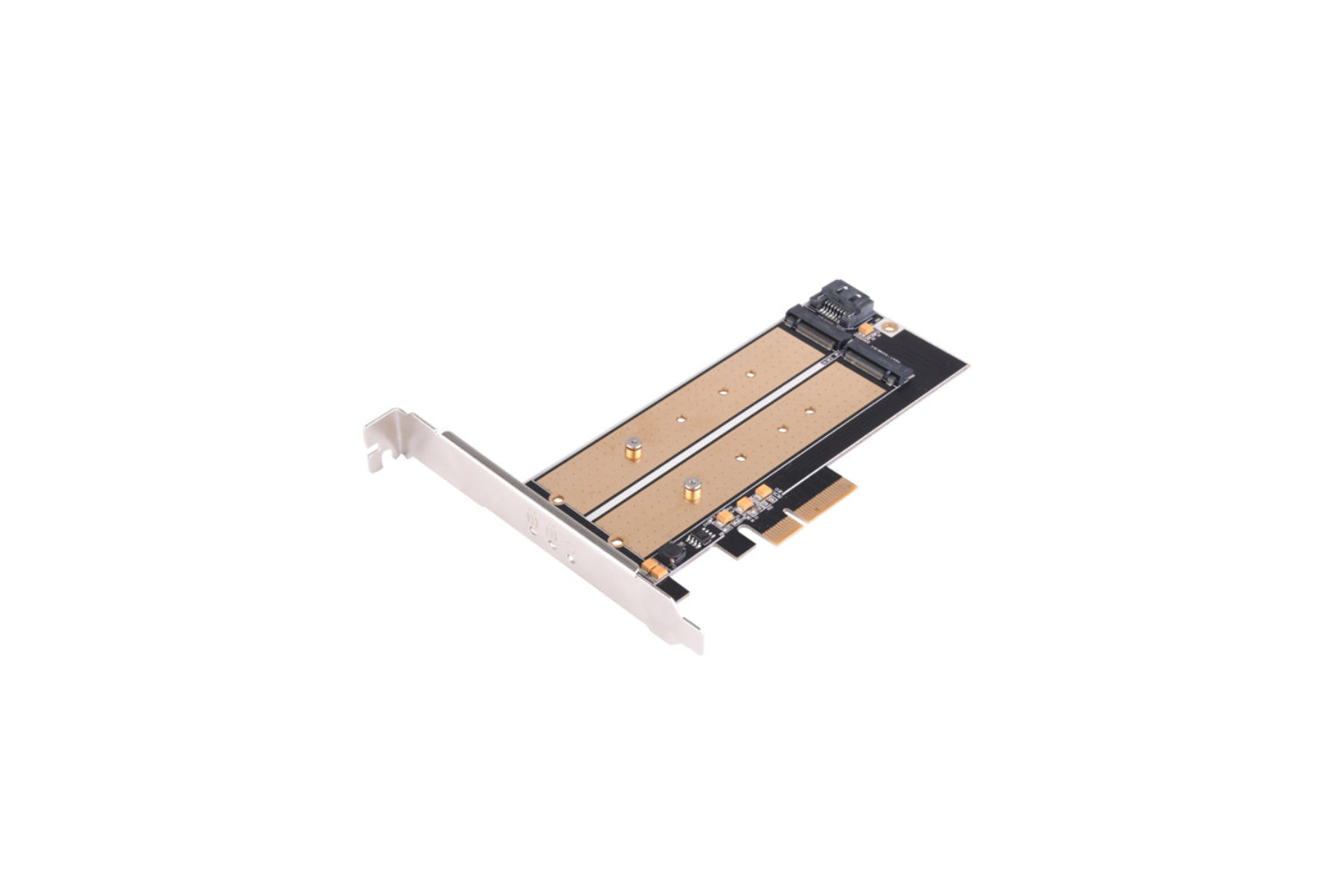 Silverstone ECM22 Adapter Card With Thermal Pad Convert M.2 ssd to PCIe X 4 and SATA-Converters-SilverStone-computerspace