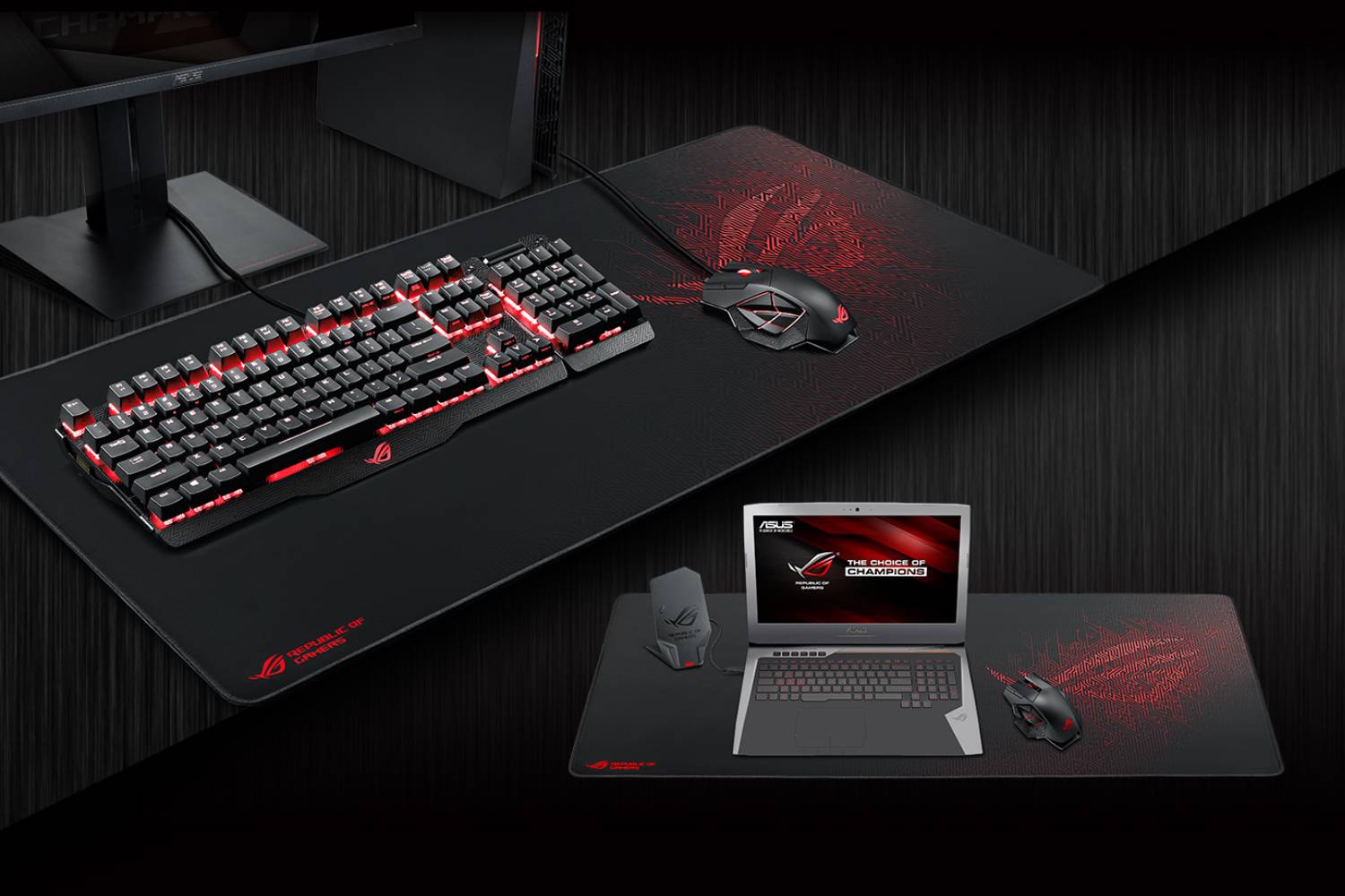 Asus ROG Sheath Gaming NC01-1A Table Support and Extra Large Mouse Pad (Black/Red)