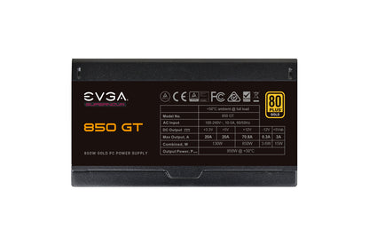 EVGA Super NOVA 850 GT, 80 Plus Gold 850W, Fully Modular Power Supply