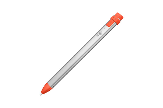 LOGITECH Crayon Digital Pencil for All iPads (2022 Releases and Later) with Apple Pencil Technology, Anti-roll Design, and Dynamic Smart tip, Orange