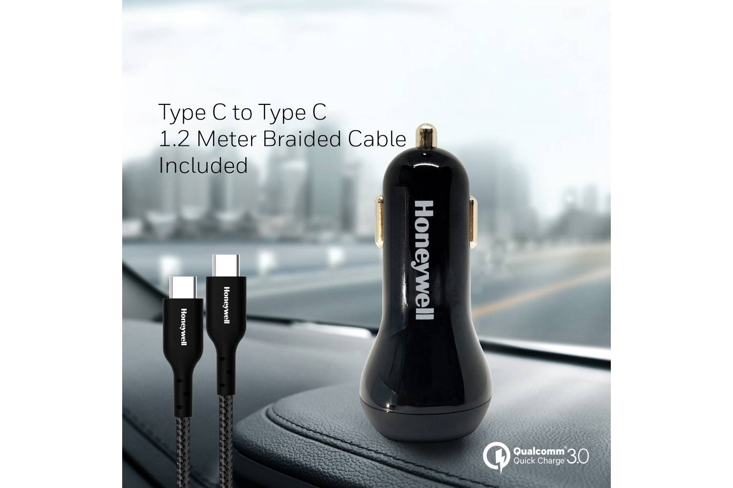 Honeywell Micro CLA 36W PD Smart Car Charger with Type C Cable