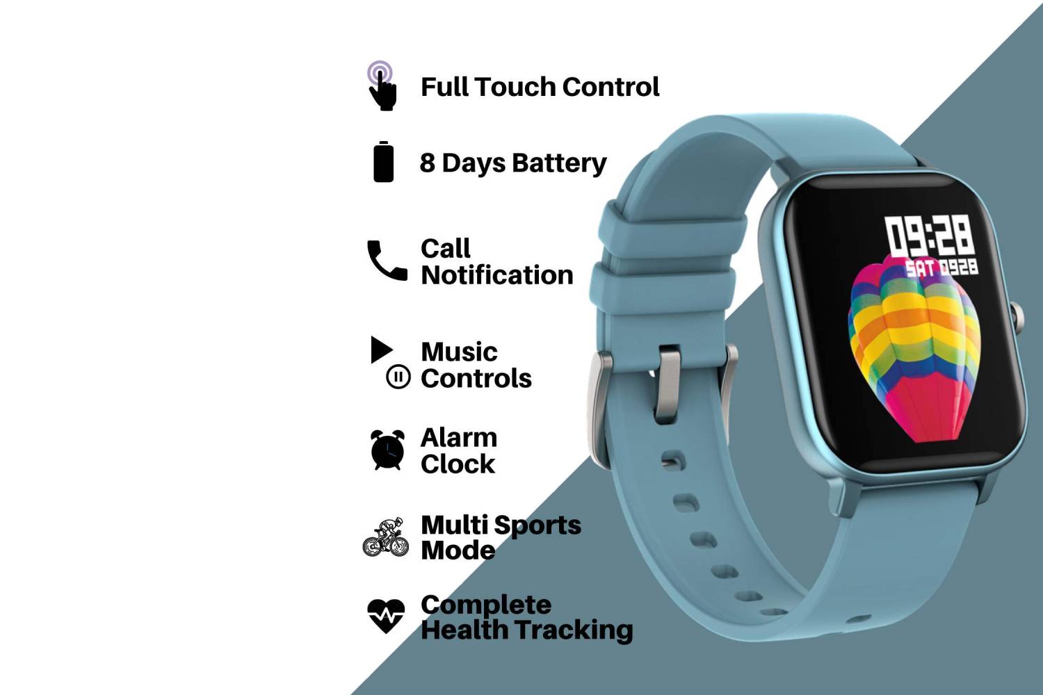 Fire-Boltt Full Touch Smart Watch 1’4 inch HD - Blue