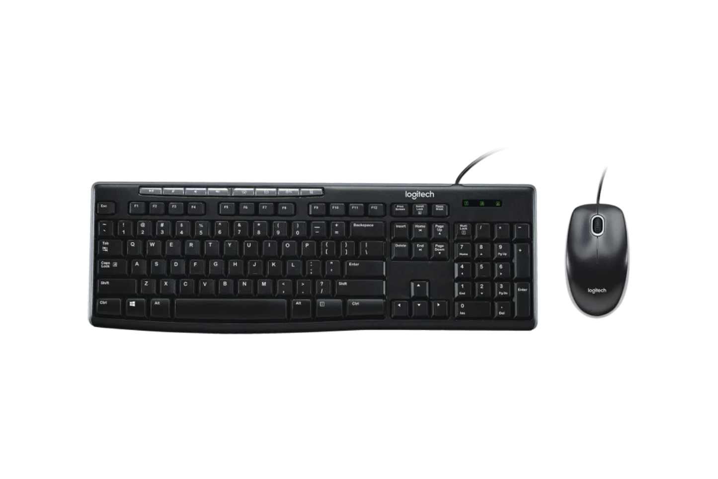 Logitech MK200 Media Wired Keyboard and Mouse Combo (Black)