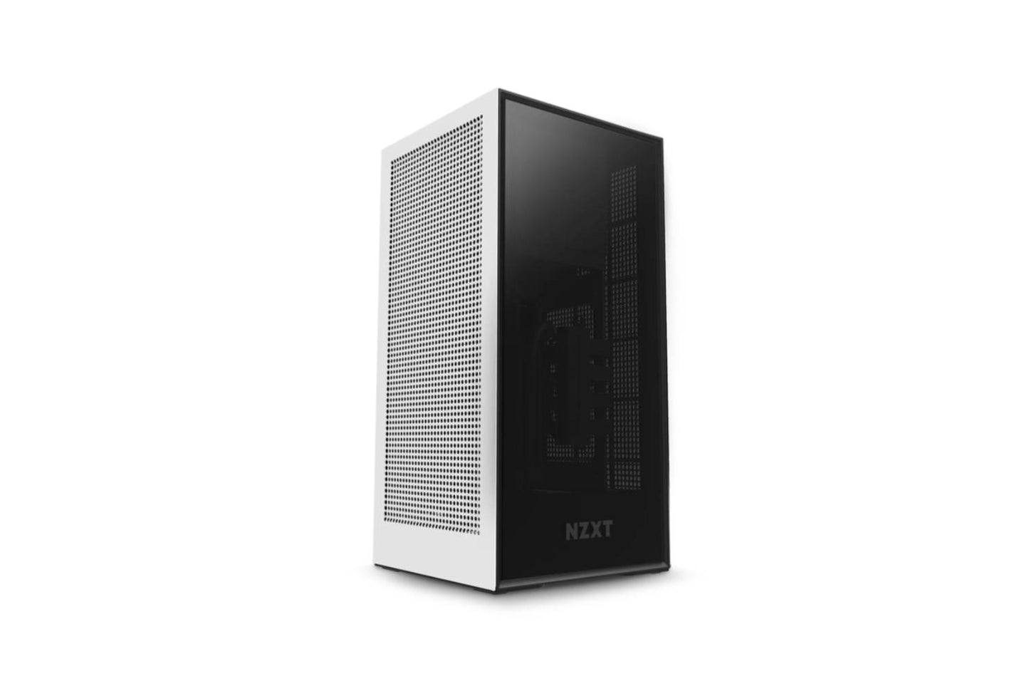 NZXT H1 CA-H16WR-W1-US Matte White SGCC Steel / Tempered Glass Mini-ITX  Computer Case with 650W SFX-L 80Plus Gold Fully Modular Power Supply and  140mm AIO Liquid Cooler 