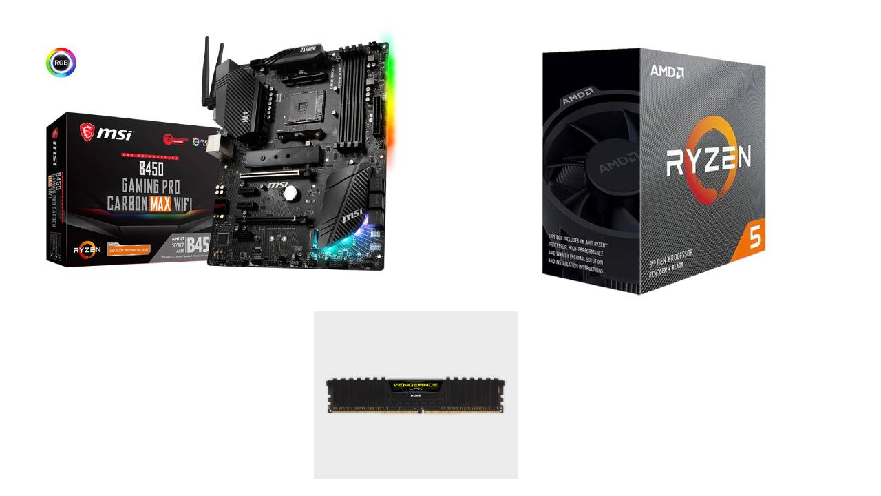 Bundle AMD Ryzen 5 3600 + MSI B450 Pro Carbon Max Wifi + Corsair 3200Mhz 8GB RAM
