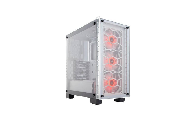 CORSAIR CRYSTAL SERIES 460X WHITE RGB MID TOWER TEMPERED GLASS CABINET