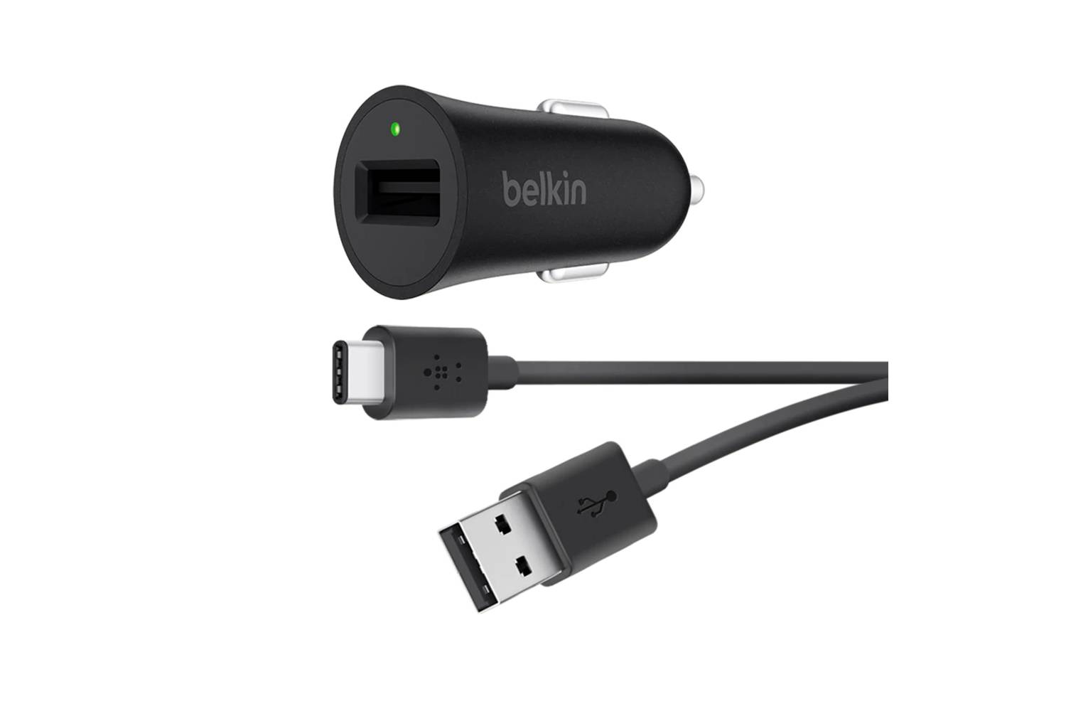Belkin BOOST UP Quick Charge 3.0 Car Charger with USB-A to USB-C Cable (USB Type-C) F7U032bt04-BLK-Car Charger-computerspace