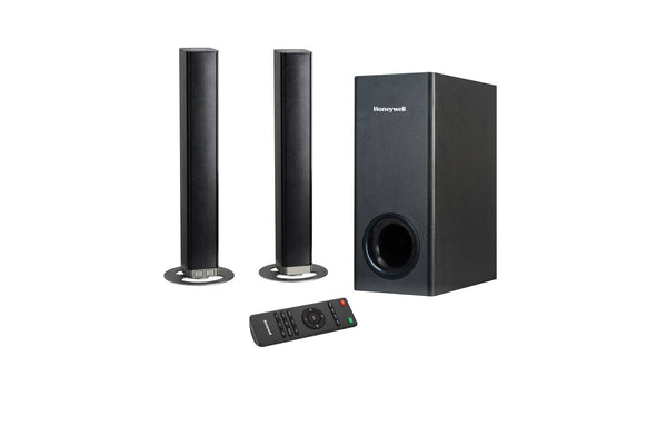 Honeywell Trueno U1000 Duo, Convertibe Multimedia Speaker System with Wireless Subwoofer, Premium 2.1 Stereo Sound and Bluetooth 5.0 (Black)